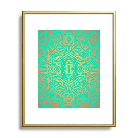 Jacqueline Maldonado Radiate Teal Gold Metal Framed Art Print