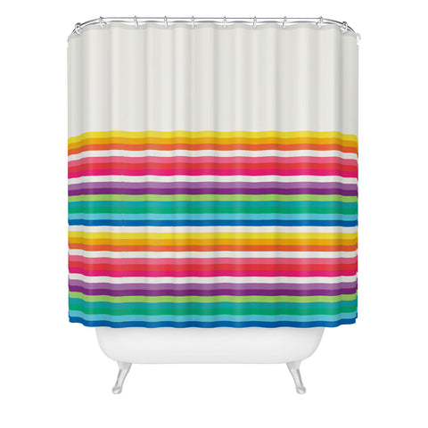 Jacqueline Maldonado Rainbow Stripe Shower Curtain