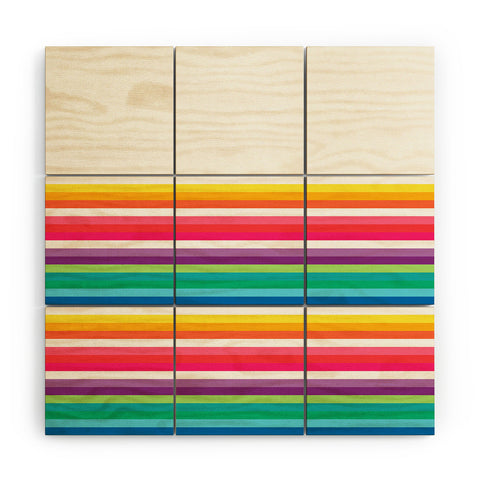 Jacqueline Maldonado Rainbow Stripe Wood Wall Mural