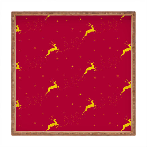 Jacqueline Maldonado Reindeer Stars Square Tray