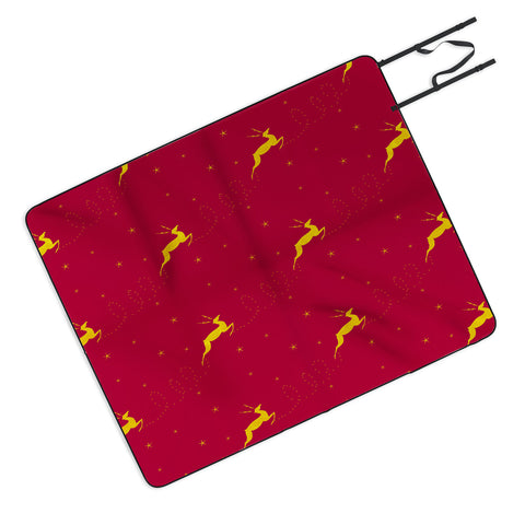 Jacqueline Maldonado Reindeer Stars Picnic Blanket