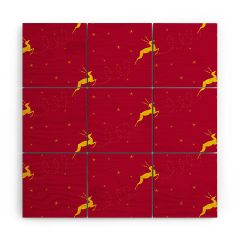 Jacqueline Maldonado Reindeer Stars Wood Wall Mural