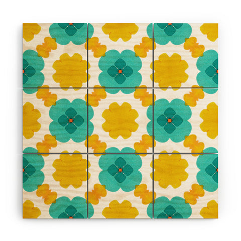 Jacqueline Maldonado Retro Watercolor Geo Wood Wall Mural