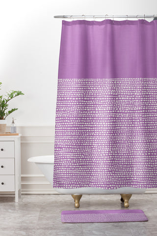 Jacqueline Maldonado Riverside Radiant Orchid Shower Curtain And Mat