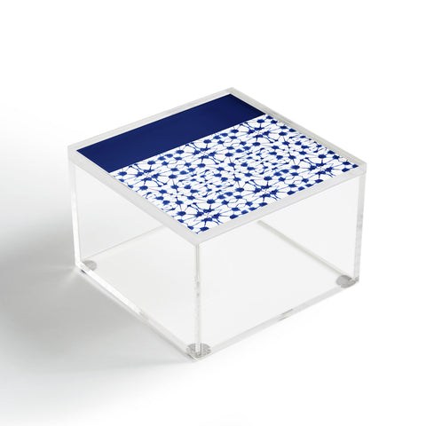 Jacqueline Maldonado Shibori Colorblock Blue Acrylic Box