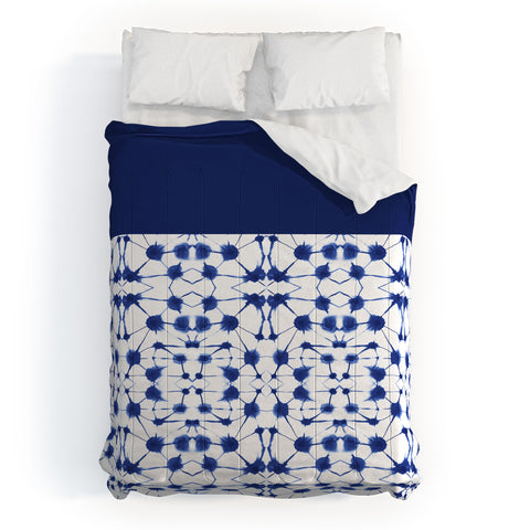 Jacqueline Maldonado Shibori Colorblock Blue Comforter