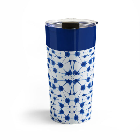 Jacqueline Maldonado Shibori Colorblock Blue Travel Mug