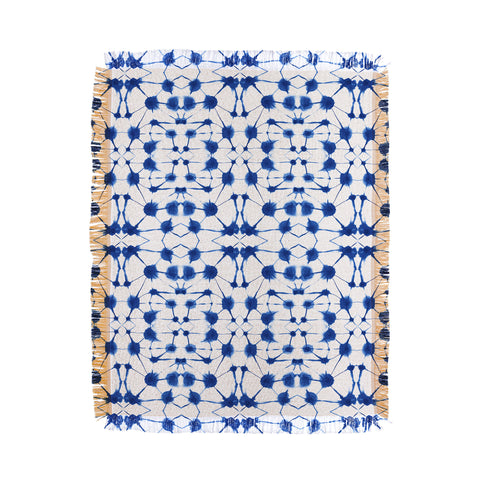 Jacqueline Maldonado Shibori Colorblock Blue Throw Blanket