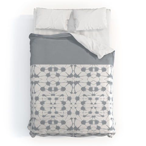 Jacqueline Maldonado Shibori Colorblock Grey Duvet Cover