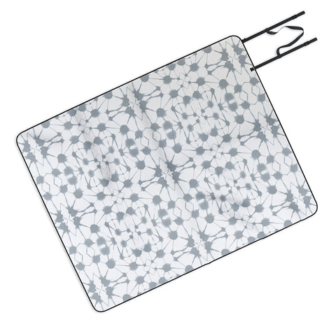 Jacqueline Maldonado Shibori Colorblock Grey Picnic Blanket