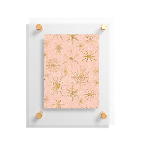 Jacqueline Maldonado Snowflakes Gold Peach Floating Acrylic Print