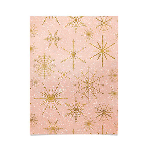 Jacqueline Maldonado Snowflakes Gold Peach Poster