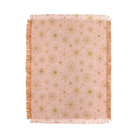 Jacqueline Maldonado Snowflakes Gold Peach Throw Blanket