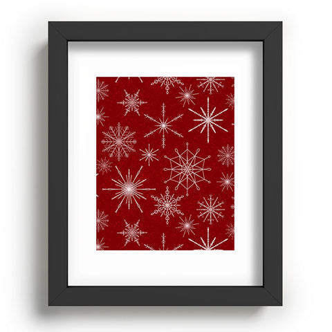 Jacqueline Maldonado Snowflakes Red Recessed Framing Rectangle