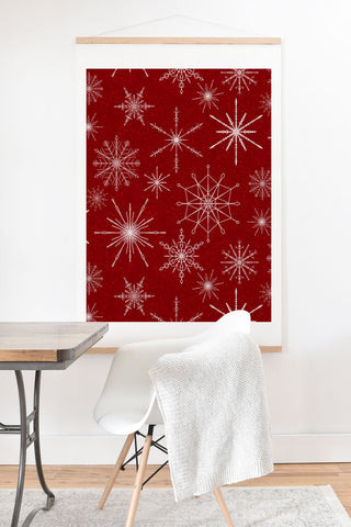Jacqueline Maldonado Snowflakes Red Art Print And Hanger