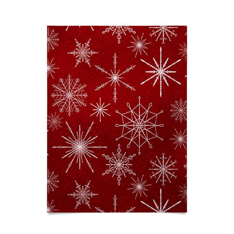 Jacqueline Maldonado Snowflakes Red Poster
