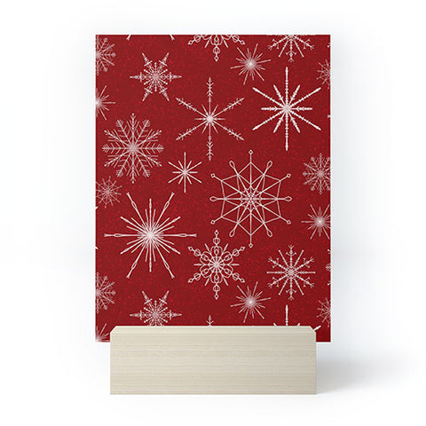 Jacqueline Maldonado Snowflakes Red Mini Art Print