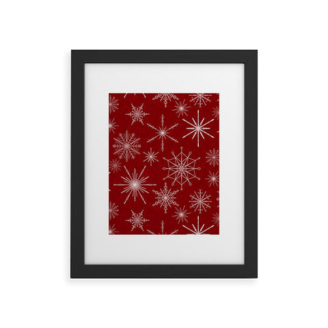 Jacqueline Maldonado Snowflakes Red Framed Art Print