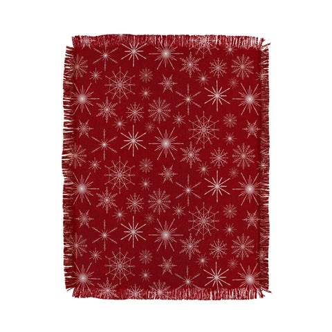 Jacqueline Maldonado Snowflakes Red Throw Blanket
