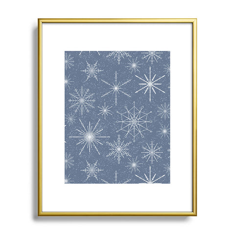 Jacqueline Maldonado Snowflakes Twilight Metal Framed Art Print