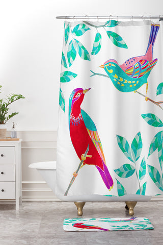 Jacqueline Maldonado Songbirds 1 Shower Curtain And Mat