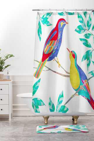 Jacqueline Maldonado Songbirds 2 Shower Curtain And Mat