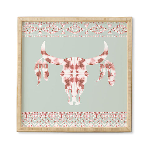 Jacqueline Maldonado Southwest Boho Dye Skull Framed Wall Art