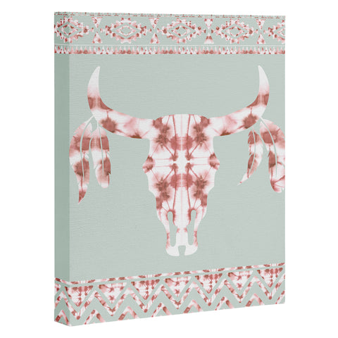 Jacqueline Maldonado Southwest Boho Dye Skull Art Canvas