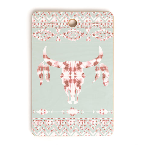 Jacqueline Maldonado Southwest Boho Dye Skull Cutting Board Rectangle