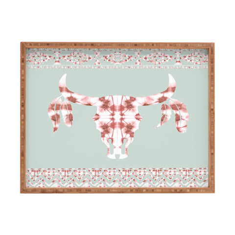 Jacqueline Maldonado Southwest Boho Dye Skull Rectangular Tray