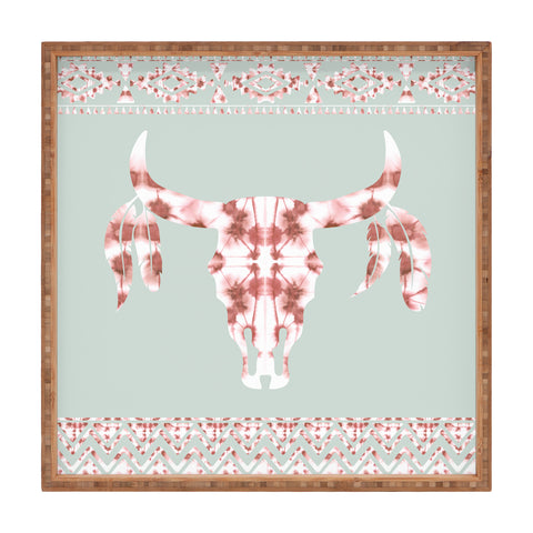 Jacqueline Maldonado Southwest Boho Dye Skull Square Tray