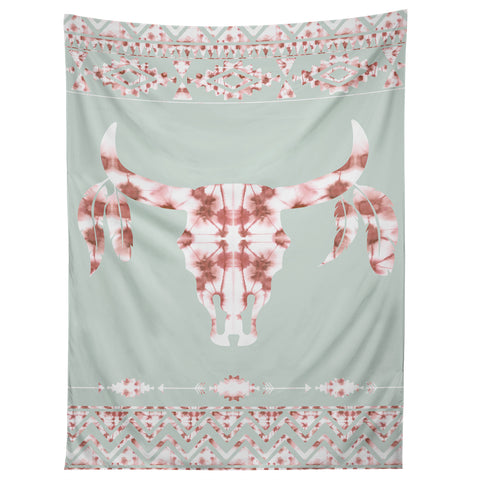 Jacqueline Maldonado Southwest Boho Dye Skull Tapestry