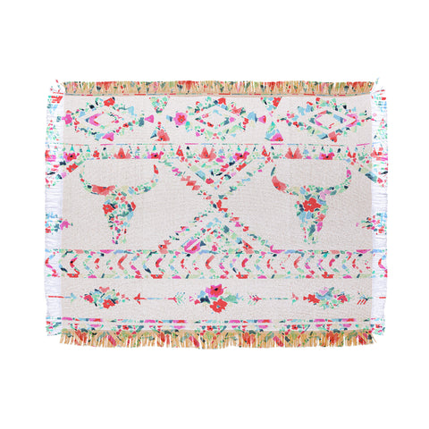Jacqueline Maldonado Southwest Boho Floral Throw Blanket