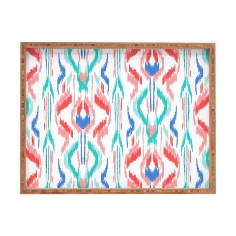 Jacqueline Maldonado Sun Dress Ikat Blue Rectangular Tray