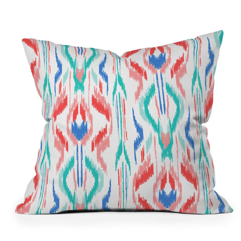 Jacqueline Maldonado Sun Dress Ikat Blue Throw Pillow