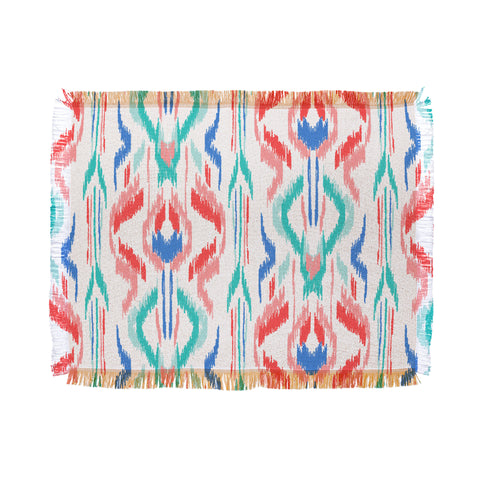 Jacqueline Maldonado Sun Dress Ikat Blue Throw Blanket
