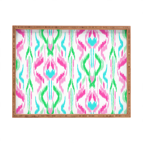 Jacqueline Maldonado Sun Dress Ikat Pink Rectangular Tray
