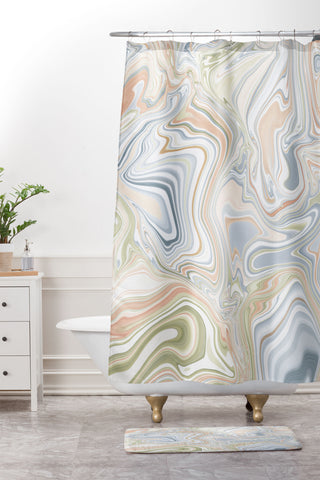Jacqueline Maldonado Sway Marble Shower Curtain And Mat