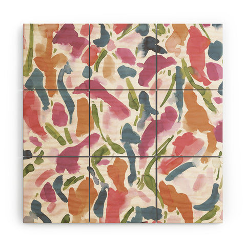 Jacqueline Maldonado Synthesis Raspberry Wood Wall Mural