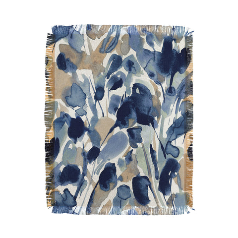 Jacqueline Maldonado Textural Abstract Watercolor Throw Blanket