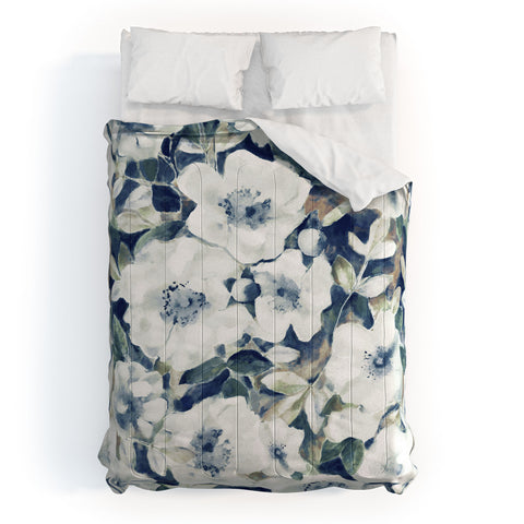 Jacqueline Maldonado Textural Botanical Watercolor Comforter