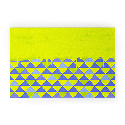 Jacqueline Maldonado Triangle Dip Lime Welcome Mat