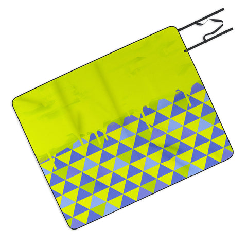 Jacqueline Maldonado Triangle Dip Lime Picnic Blanket