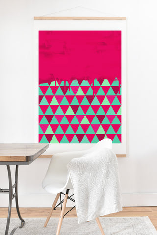 Jacqueline Maldonado Triangle Dip Pink Art Print And Hanger