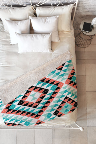 Jacqueline Maldonado Tribal Triangles 1 Fleece Throw Blanket