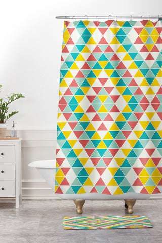 Jacqueline Maldonado Tribal Triangles 2 Shower Curtain And Mat