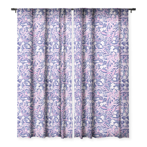 Jacqueline Maldonado Tropical Daydream Blue Blush Sheer Window Curtain