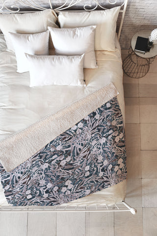 Jacqueline Maldonado Tropical Daydream Deep Neutral Fleece Throw Blanket