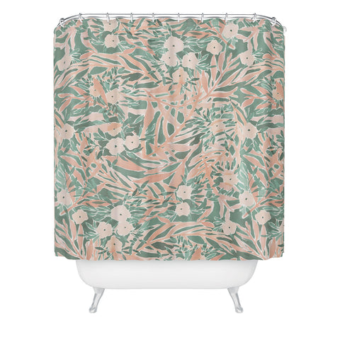 Jacqueline Maldonado Tropical Daydream Pale Coral Shower Curtain