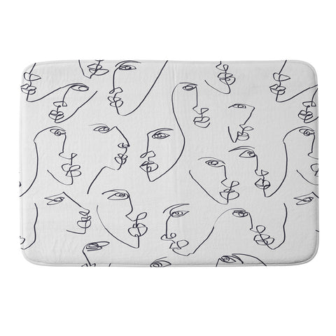 Jacqueline Maldonado Twin Flames Black and White Memory Foam Bath Mat